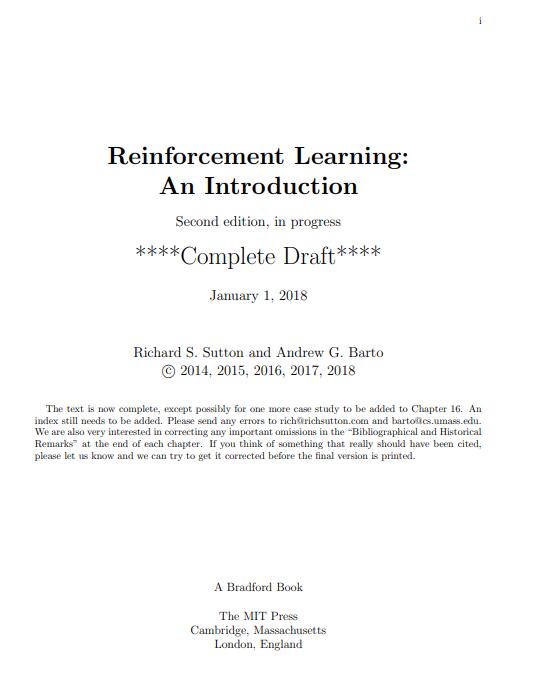 Reinforcement Learning An Introduction (2nd Edition) PDF 下載  圖1